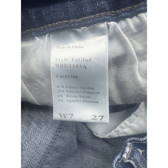 KanCan Jeans Womens 7/27 Blue Mid Rise Skinny Distressed Raw Hem Style K1183A - Picture 8 of 12